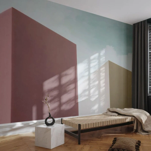Fotótapéta Premium Sand - Egy napsütéses nyár geometriája - Épületek, Építészet, Háromdimenziós - 100x70 cm