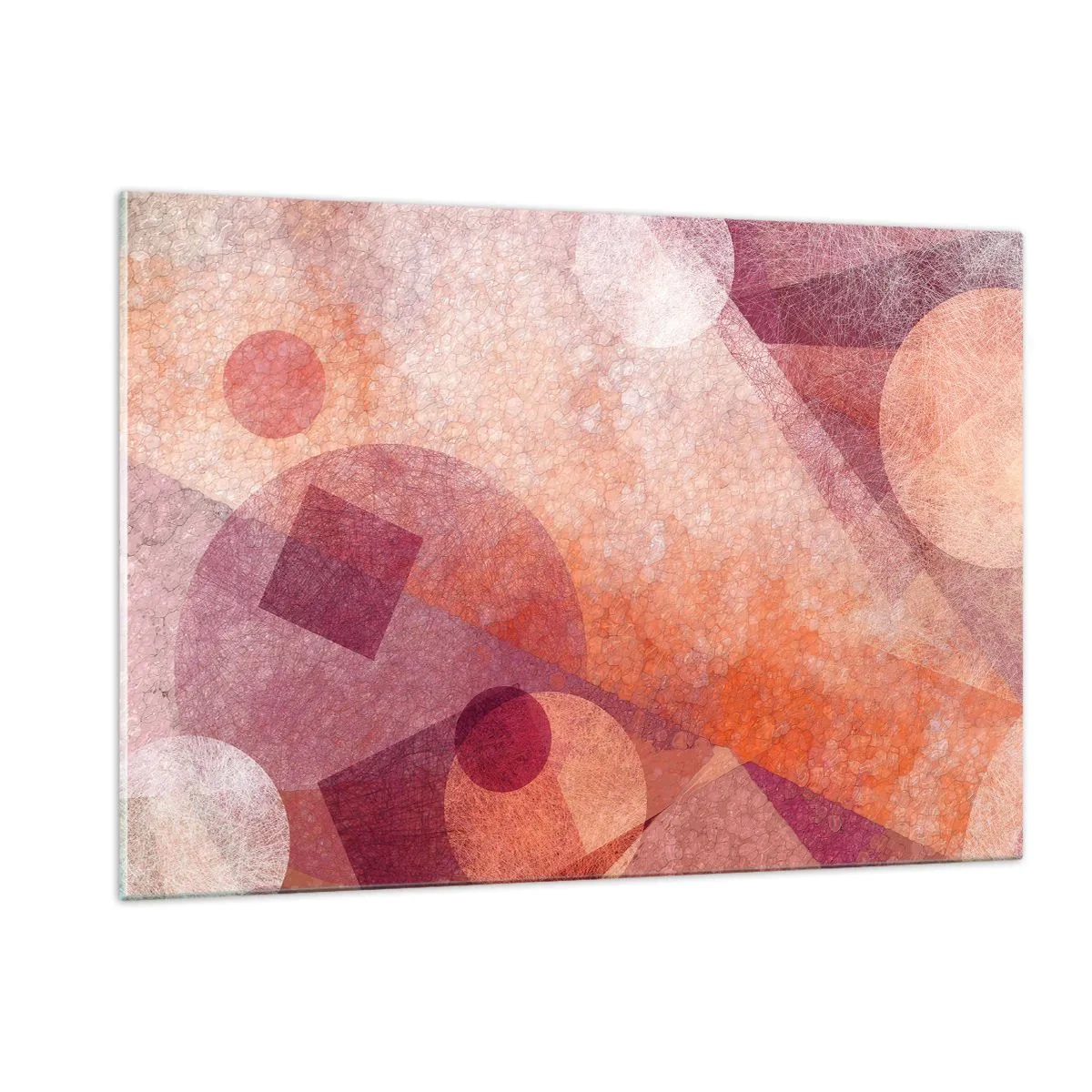 Üveg kép - Geometriai transzformációk rózsaszínben - 120x80 cm