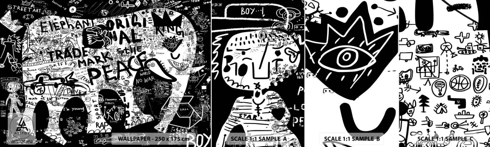 Fotótapéta Minta Öntapadós Deluxe Sticker - Gazdag utcavilág - Falfirkálás, Darab, Grafika - 100x30 cm