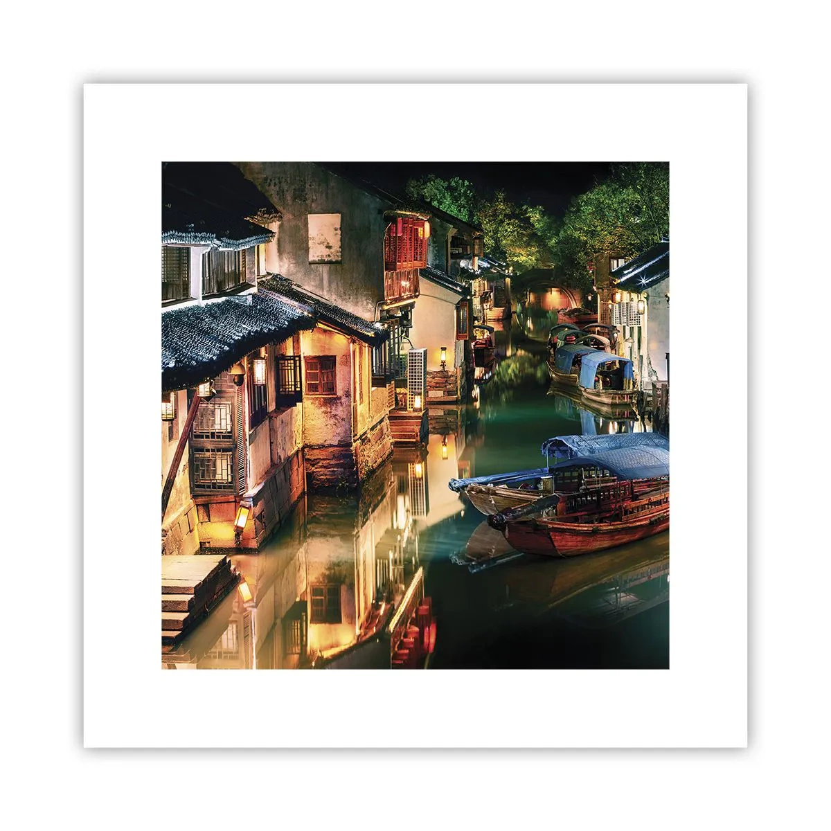 Poszter - Este egy kínai utcán - 30x30 cm