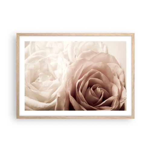 Poszter világos tölgy keretben - Egy rózsa szívében - 70x50 cm