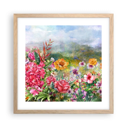 Poszter világos tölgy keretben - A kert, amelyik megőrült - 40x40 cm