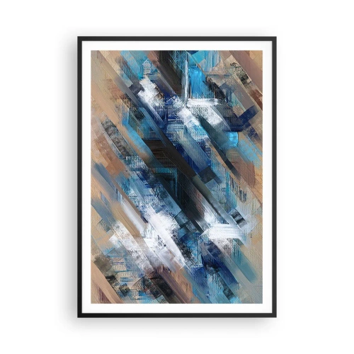 Poszter fehér keretben - Kék ferdén - 70x100 cm