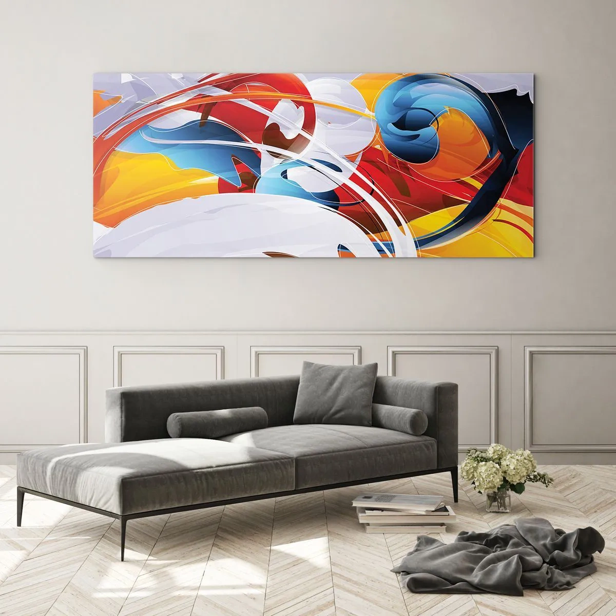 Üveg kép - Az elemek tánca - 90x30 cm