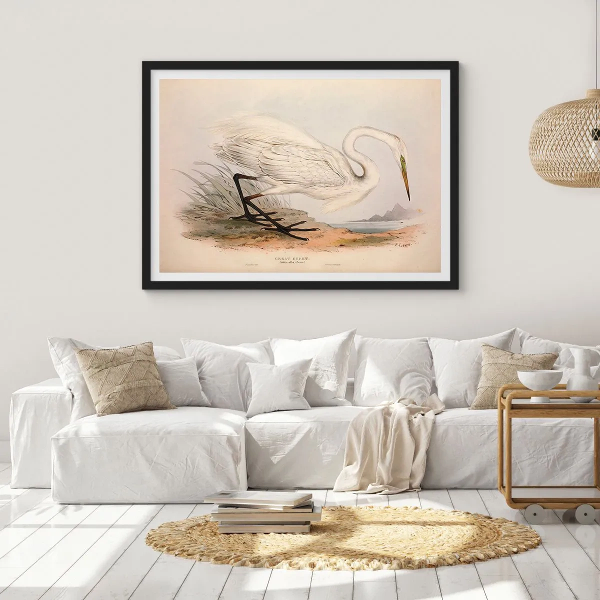 Poszter fehér keretben - Hölgy a nádasban - 91x61 cm