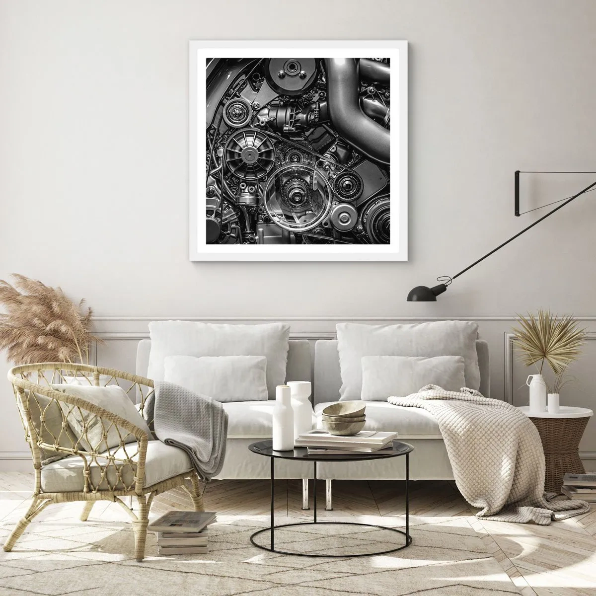 Poszter fekete keretben - A mechanika költészete - 60x60 cm