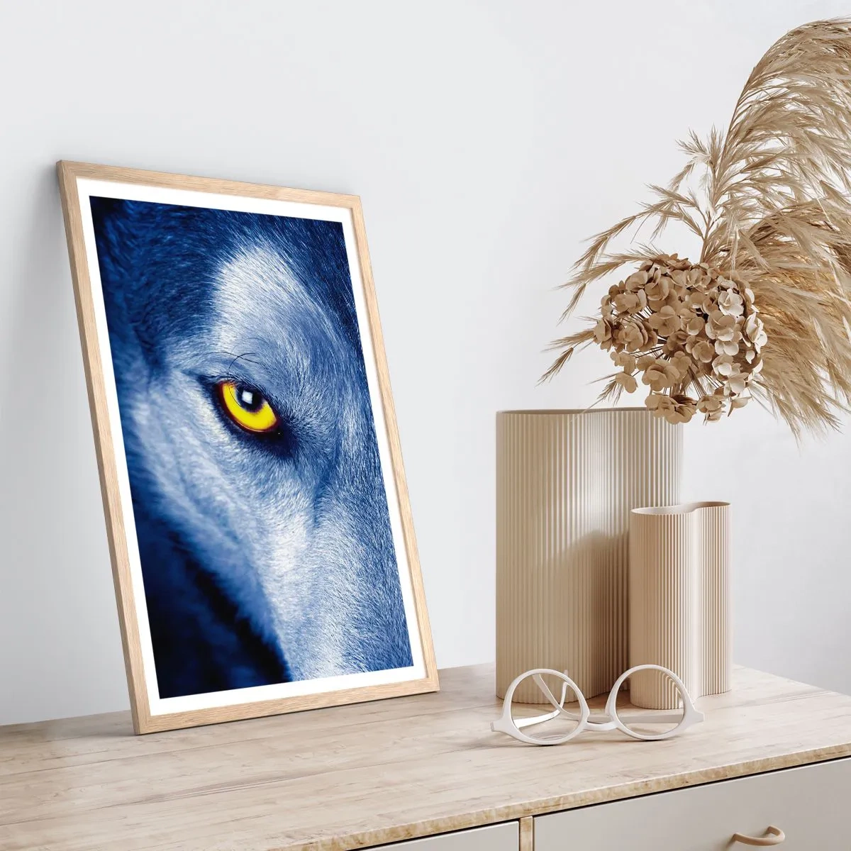 Poszter világos tölgy keretben - Hipnotizáló nézés - 70x100 cm