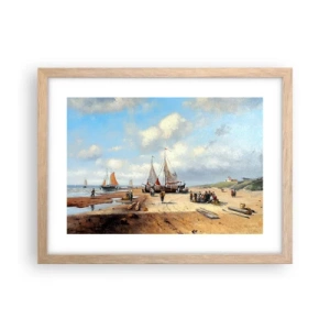 Poszter világos tölgy keretben - Egy sikeres fogás után - 40x30 cm