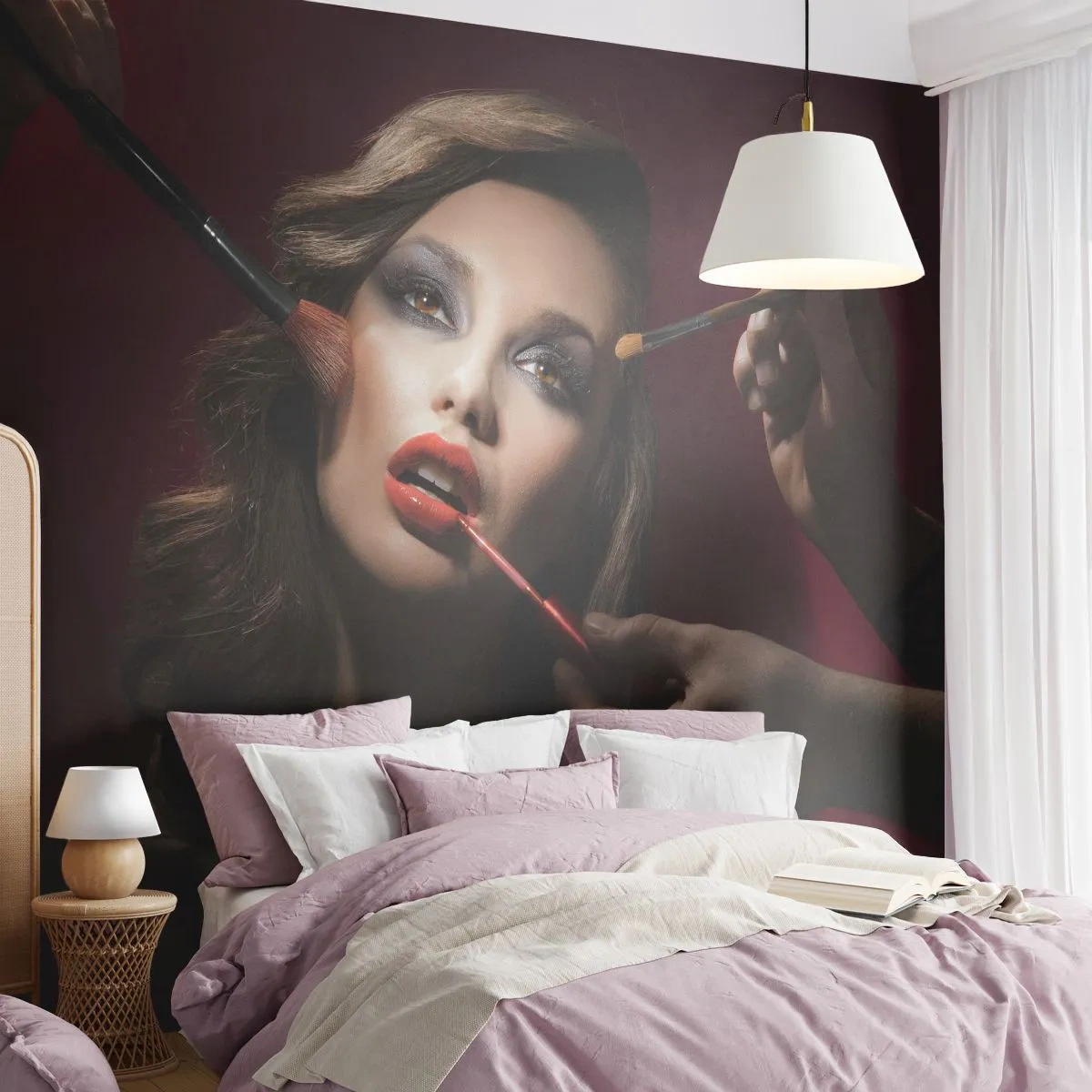 Fotótapéta Premium Canvas - Álmodozó szép - Nő, Smink, Színésznő - 300x210 cm