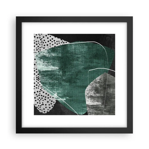 Poszter fehér keretben - Színes absztrakció aranypehellyel - 30x30 cm