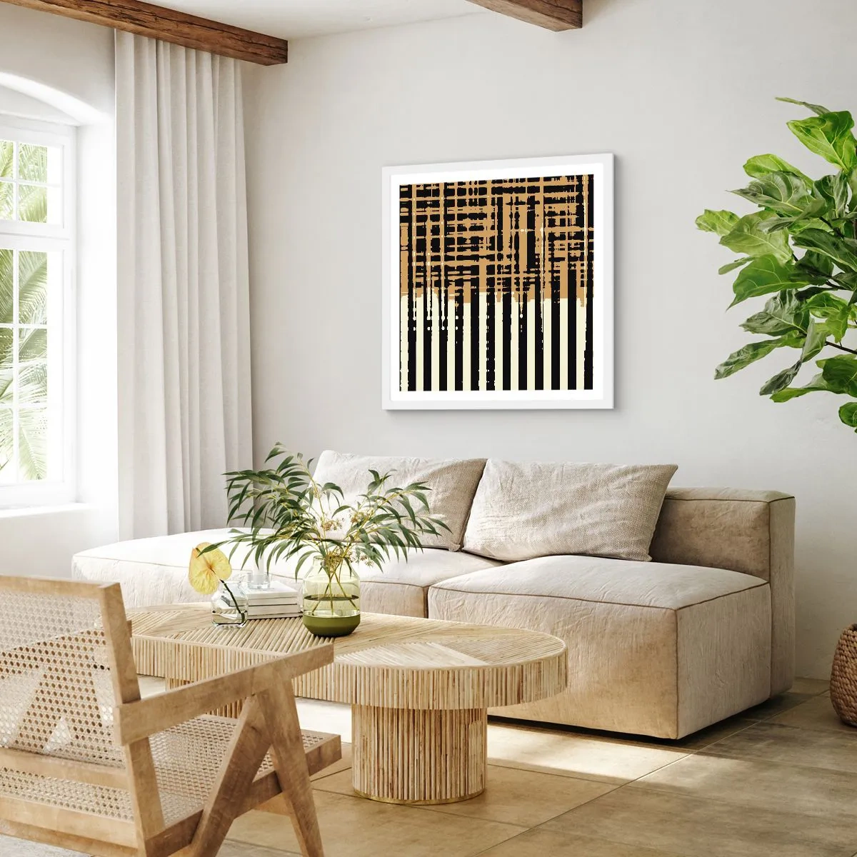 Poszter fekete keretben - Építészeti absztrakció - 60x60 cm