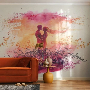 Fotótapéta Standard Eco - Egy szív! Olyan kevés kell nekem... - Absztrakció, Pár szerelmes, Csók - 400x280 cm