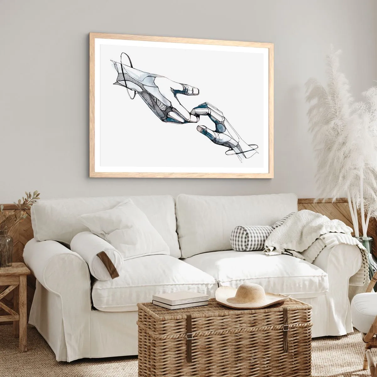 Poszter világos tölgy keretben - Szép gesztus - 70x50 cm