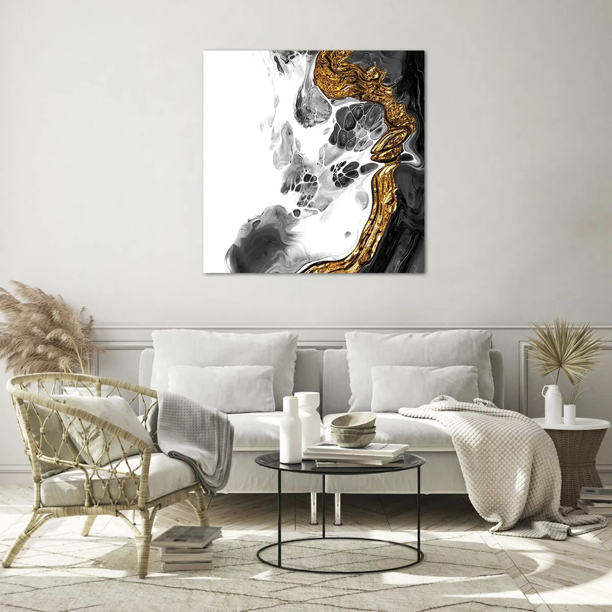 Üveg kép - Szerves kompozíció - 60x60 cm