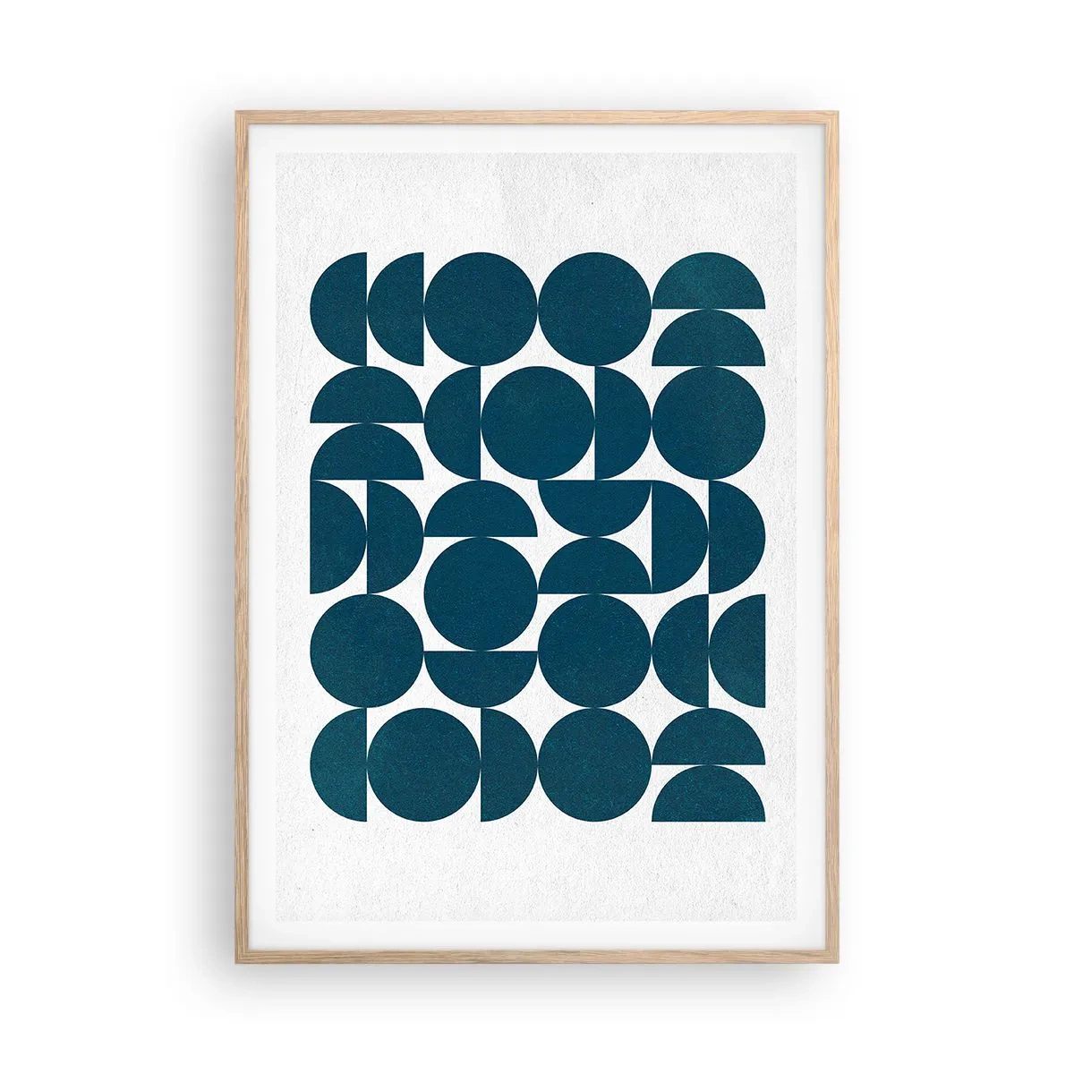 Poszter világos tölgy keretben - Körök és félkörök - 70x100 cm