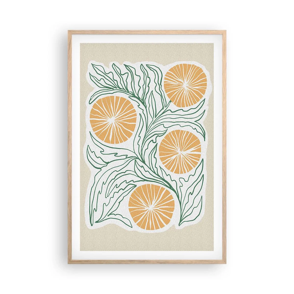 Poszter világos tölgy keretben - Etnikus egy csipet absztrakcióval - 61x91 cm