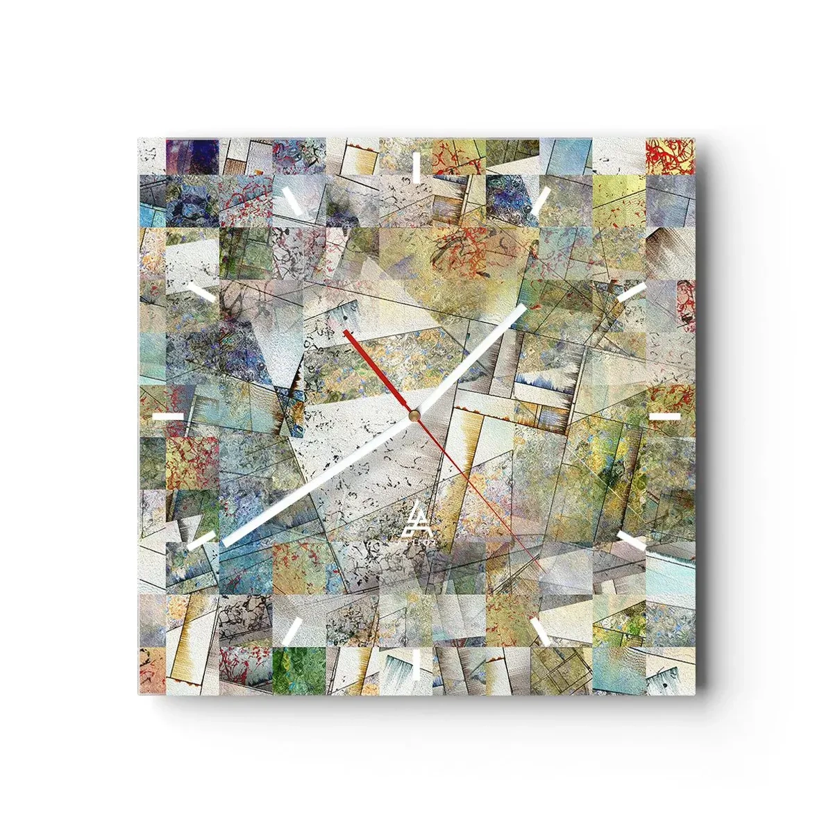 Falióra, Óra - Geometrikus átrendeződés - 40x40 cm