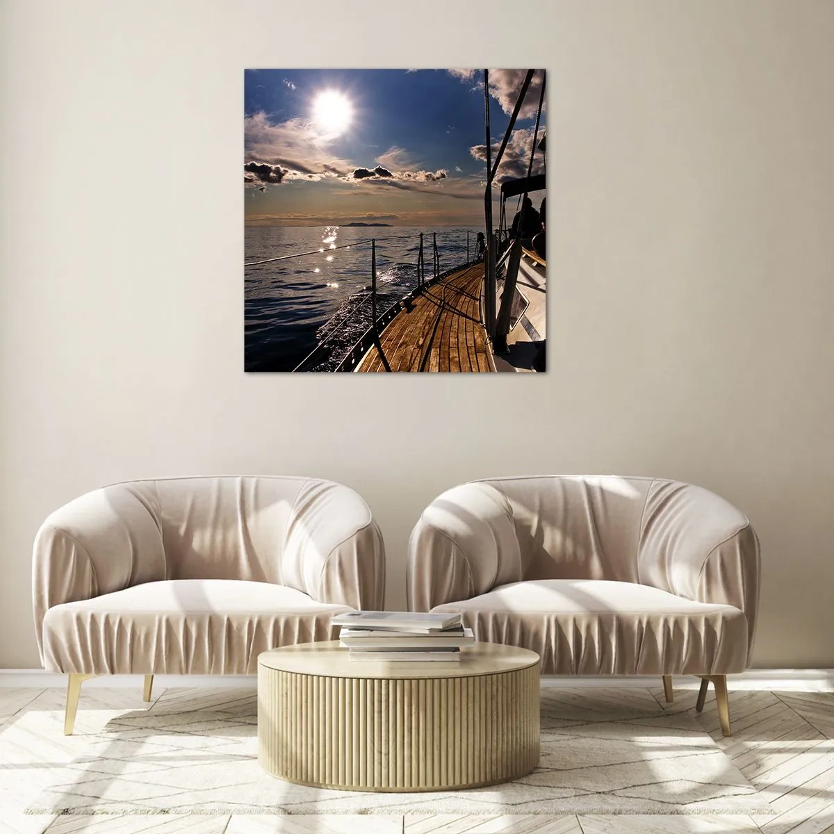 Üveg kép - Vitorlázás a nap felé - 30x30 cm