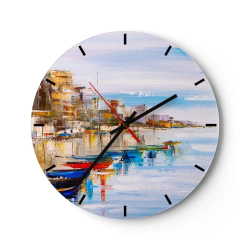 Falióra, Óra - Sokszínű városi kikötő - 40x40 cm