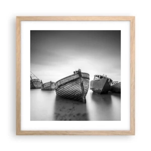 Poszter világos tölgy keretben - Csak emlékek... - 40x40 cm