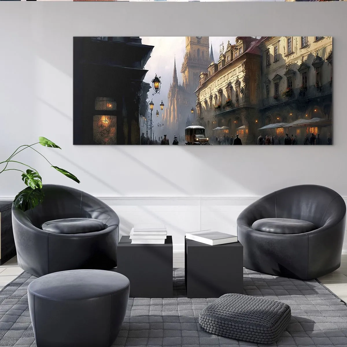 Üveg kép - Egy prágai este varázsa - 160x50 cm