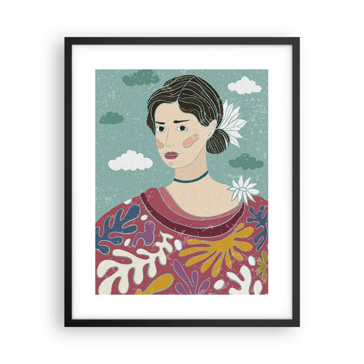 Poszter fehér keretben - Melankóliával a tekintetedben - 40x50 cm