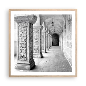 Poszter világos tölgy keretben - És hová megy...? - 60x60 cm