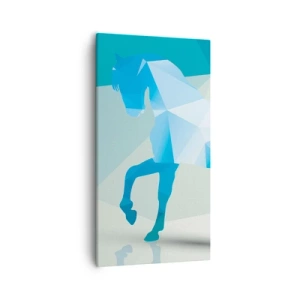 Vászonkép - Geometrikus ló türkizben - 55x100 cm