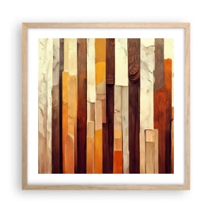 Poszter világos tölgy keretben - Az erdei fák himnusza - 50x50 cm