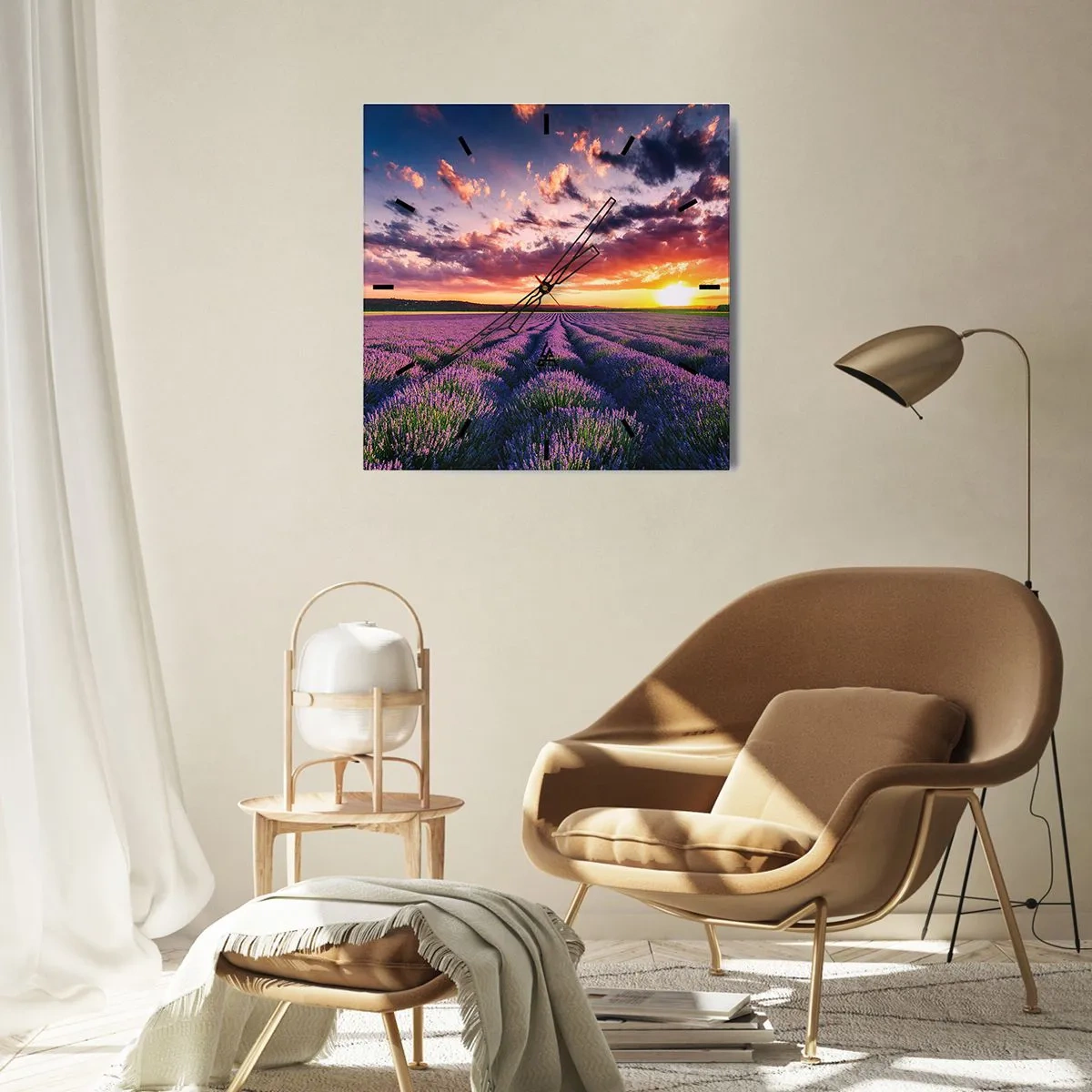 Falióra, Óra - Levendula világ - 30x30 cm