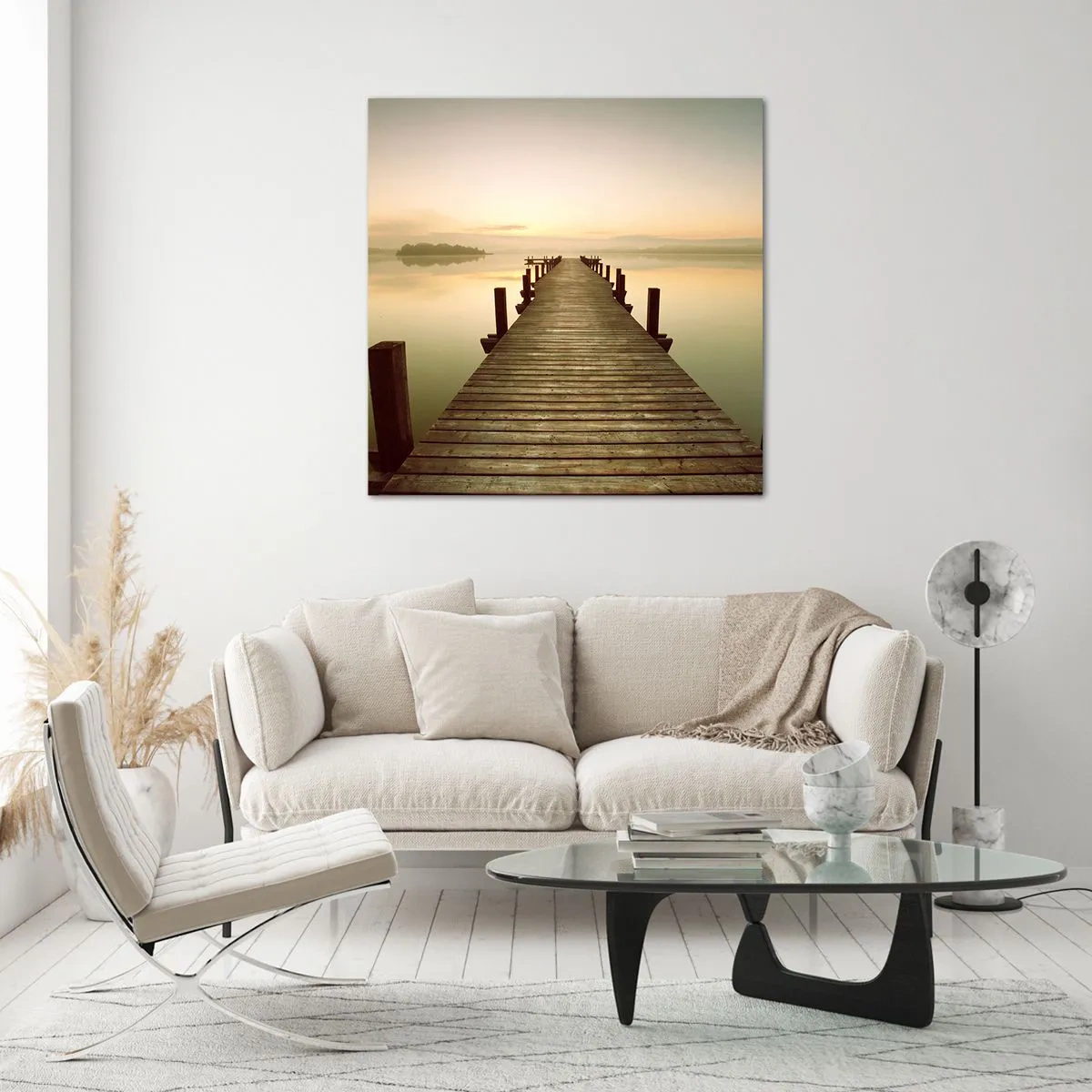 Üveg kép - Hajnal előtt, hajnal, fény - 40x40 cm