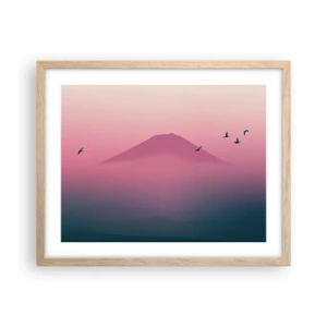 Poszter világos tölgy keretben - Vándorok a felhők felett - 50x40 cm