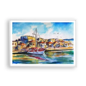 Poszter fekete keretben - Szivárványos délután - 100x70 cm