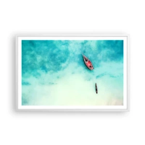 Poszter fekete keretben - A Zanzibár strandjain, amikor sok a víz... - 91x61 cm