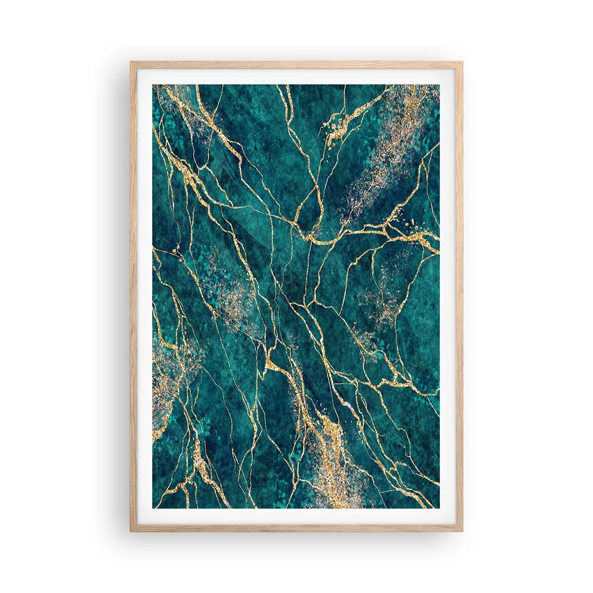 Poszter világos tölgy keretben - Aranybánya - 70x100 cm