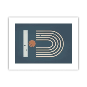 Poszter - Geometria sötétkék háttéren - 40x30 cm