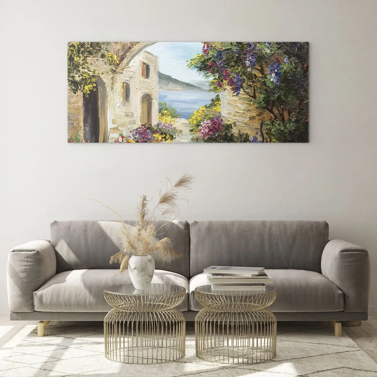 Üveg kép - Egy tengerparti vidék varázsa - 100x40 cm