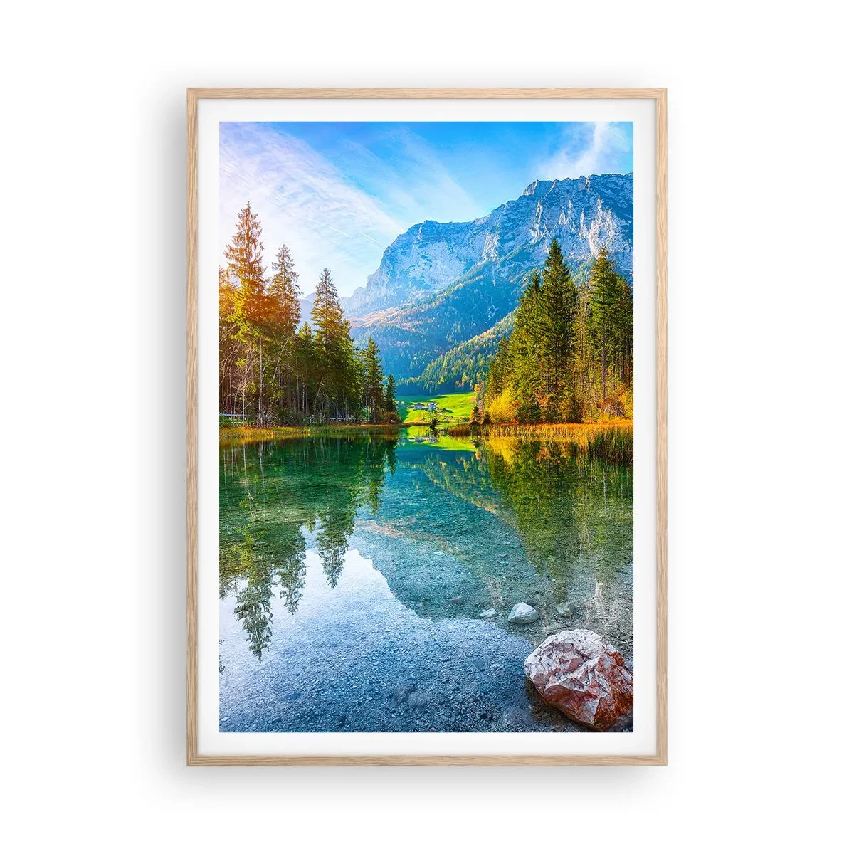 Poszter világos tölgy keretben - Az ősz enyhesége - 70x100 cm