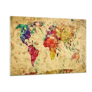 Üveg kép - Az élet, mint a színes térképpapír - 120x80 cm