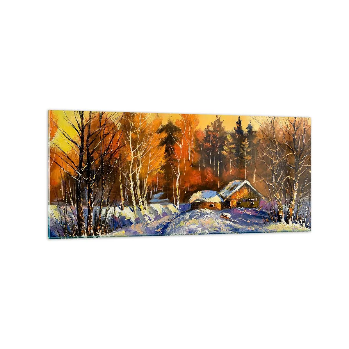 Üveg kép - Napos téli impresszió - 120x50 cm