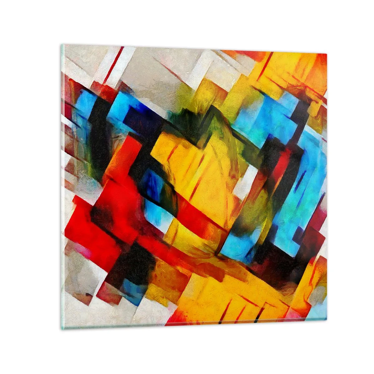 Üveg kép - Többszínű réteges - 30x30 cm