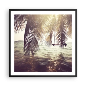 Poszter fehér keretben - Tetszés szerint hintázhat a felhők között - 60x60 cm