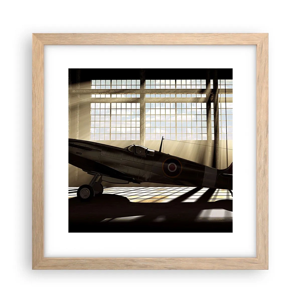 Poszter világos tölgy keretben - Harcos pihenése - 30x30 cm