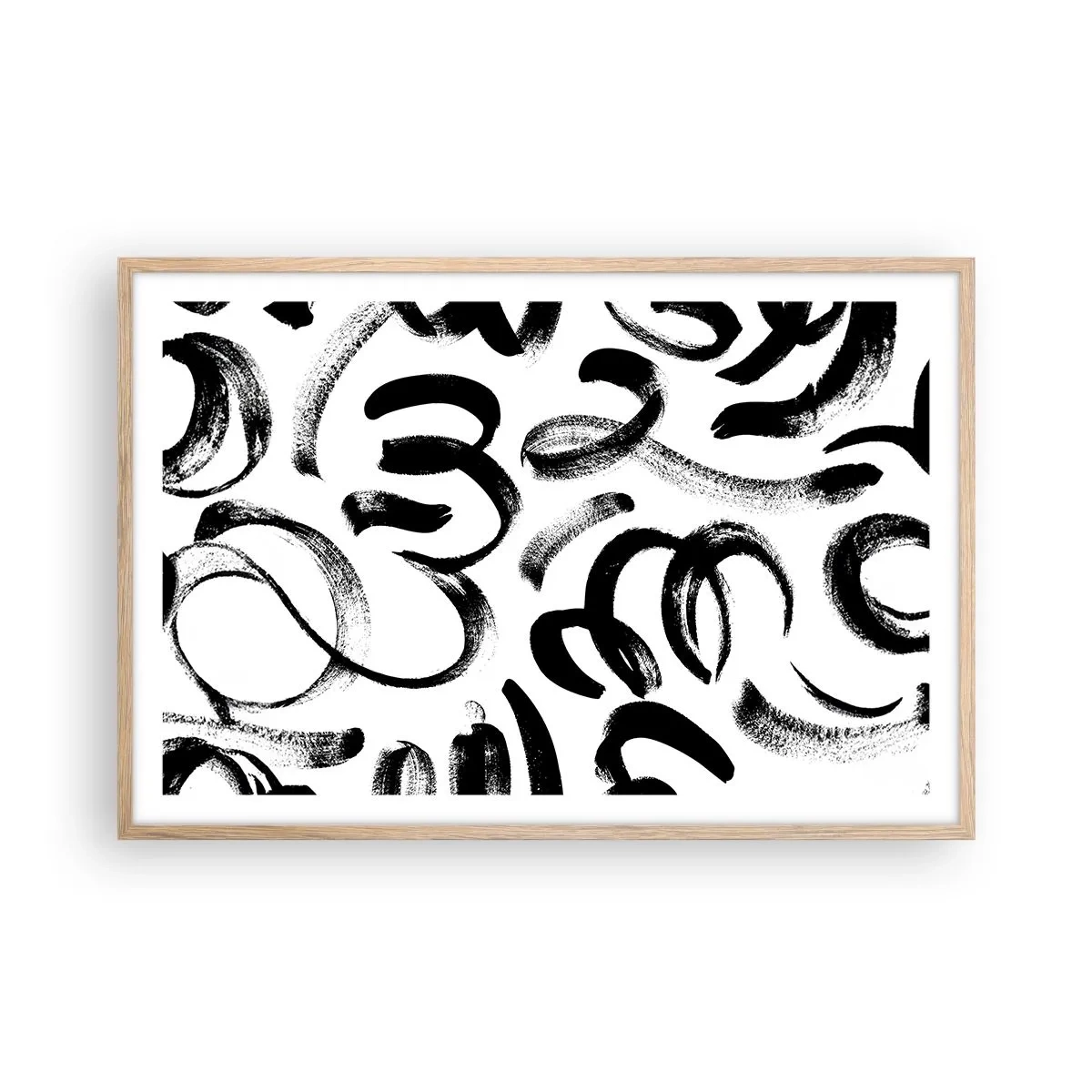 Poszter világos tölgy keretben - Feketén-fehéren - 91x61 cm