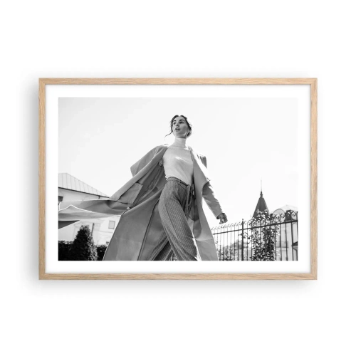 Poszter világos tölgy keretben - Velem jössz? - 70x50 cm