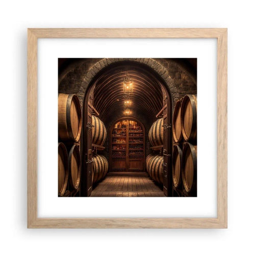 Poszter világos tölgy keretben - Hangulatos pince - 30x30 cm