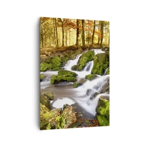 Vászonkép - Gyorsan át az őszi erdőn - 70x100 cm