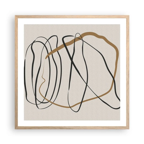 Poszter világos tölgy keretben - Kompozíció - birtokló tánc - 60x60 cm