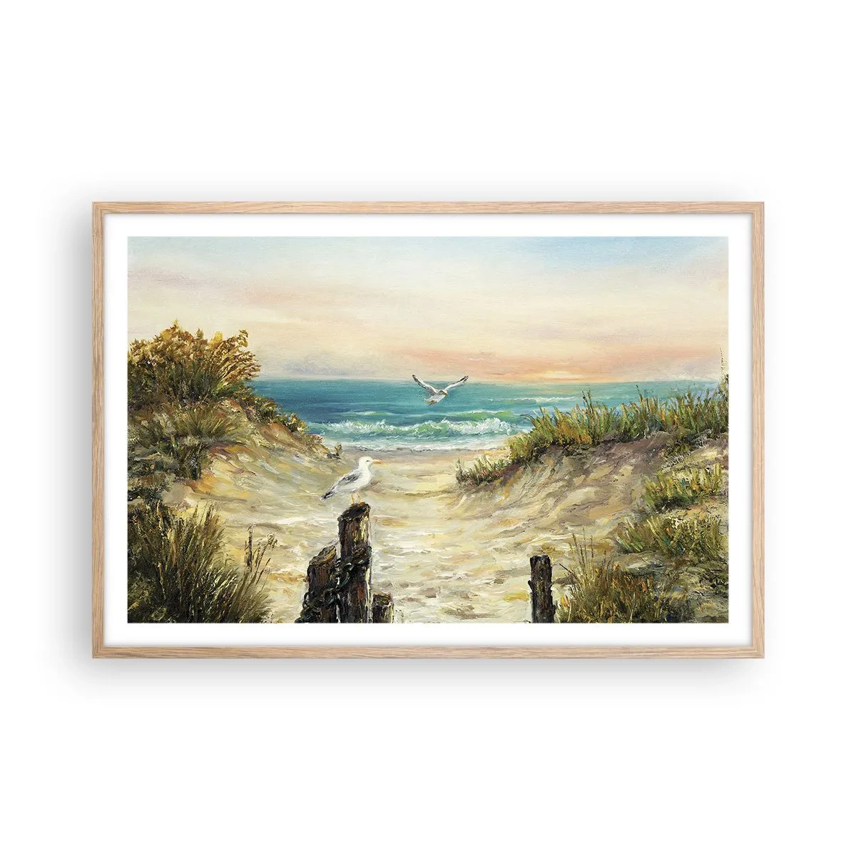 Poszter világos tölgy keretben - Szélcsend - 91x61 cm