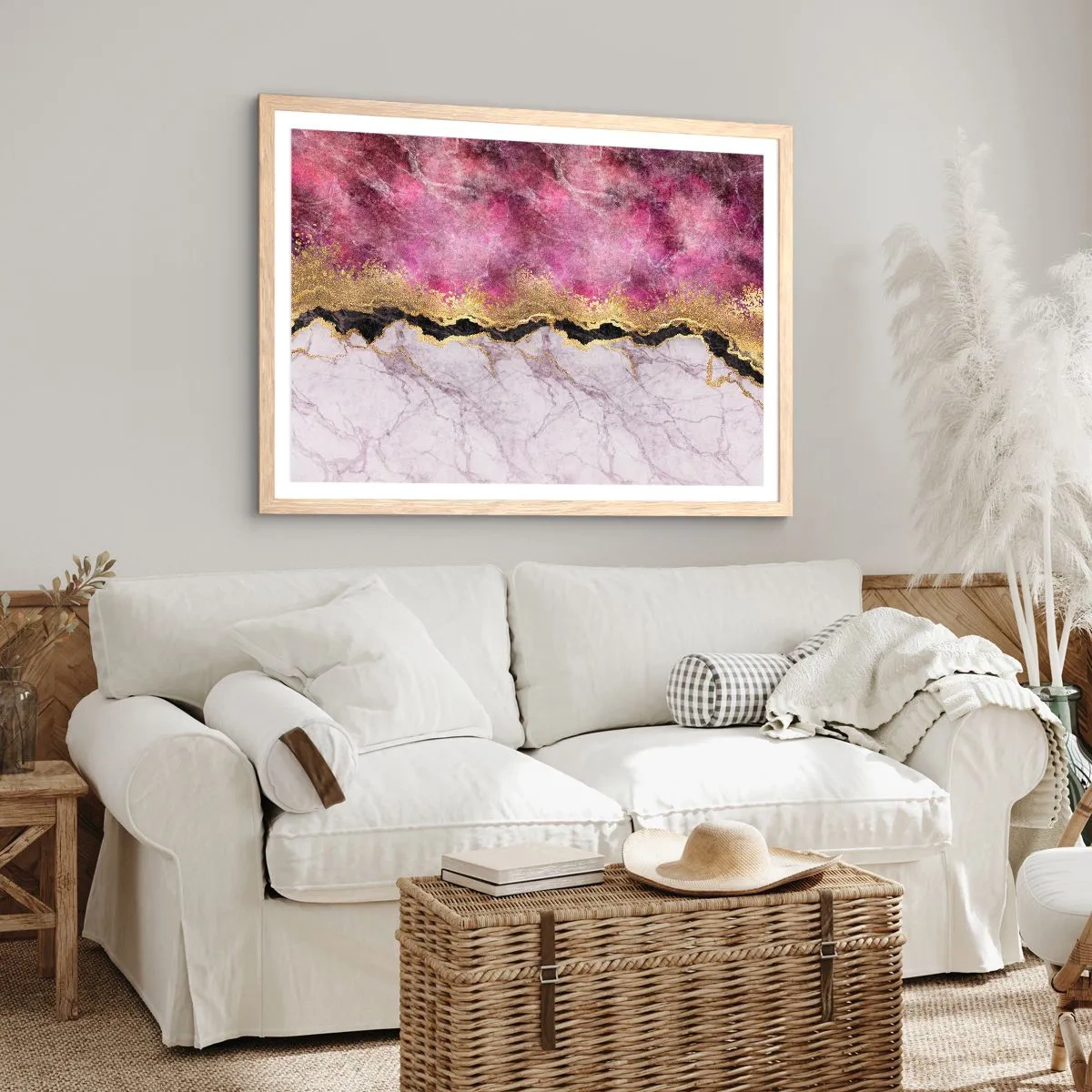 Poszter világos tölgy keretben - A határon - 100x70 cm